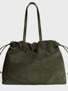 LEMIZ THE ASSISI TOTE IN OLIVE GREEN SUEDE